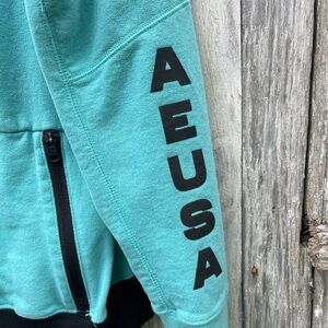 AMERICAN EAGLE Men's Teal Hooded Sweatshirt Size M